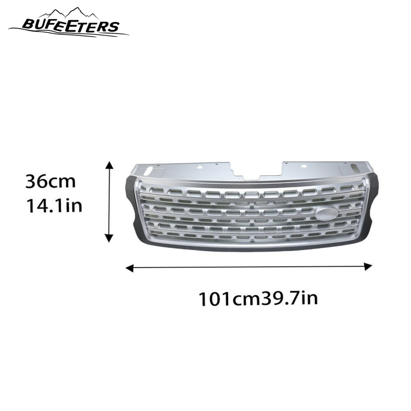 BUFEETERS Front Bumper Upper Grille Fit For 2013 2014 2015 2016 2017 Land Rover Range Rover Vogue L405,Mesh Style,Gray&silver