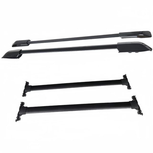 BUFEETERS  Roof Rack Side Rails + Crossbars Fit For 2010-2024 Toyota 4Runner,Black,165 lbs