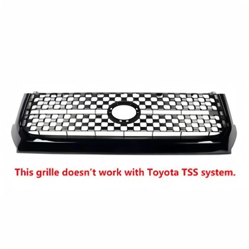 BUFEETERS  Front Bumper Upper Grille Fit For 2014 2015 2016 2017 2018 2019 2020 Toyota Tundra,Gloss Black