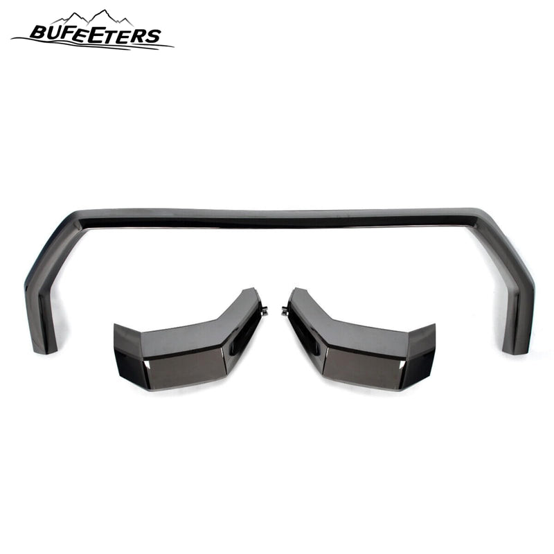 BUFEETERS Front Bumper Grille Trim Molding Fit For 2022 2023 2024 Toyota Tundra,Trim Style,Smoked Chrome