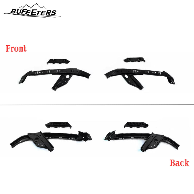 BUFEETERS  6PCS Front Radiator Grille Headlight & Bumper Brackets Fit For 2013 2014 2015 Honda Civic Sedan,Mesh Style,Chrome&Black