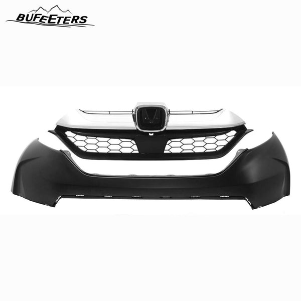 BUFEETERS  New Complete Front Bumpers Grille Fog Light W/Bumper Molding Fit For 2017 2018 2019 Honda CRV CR-V,Factory Style,Chrome&Black