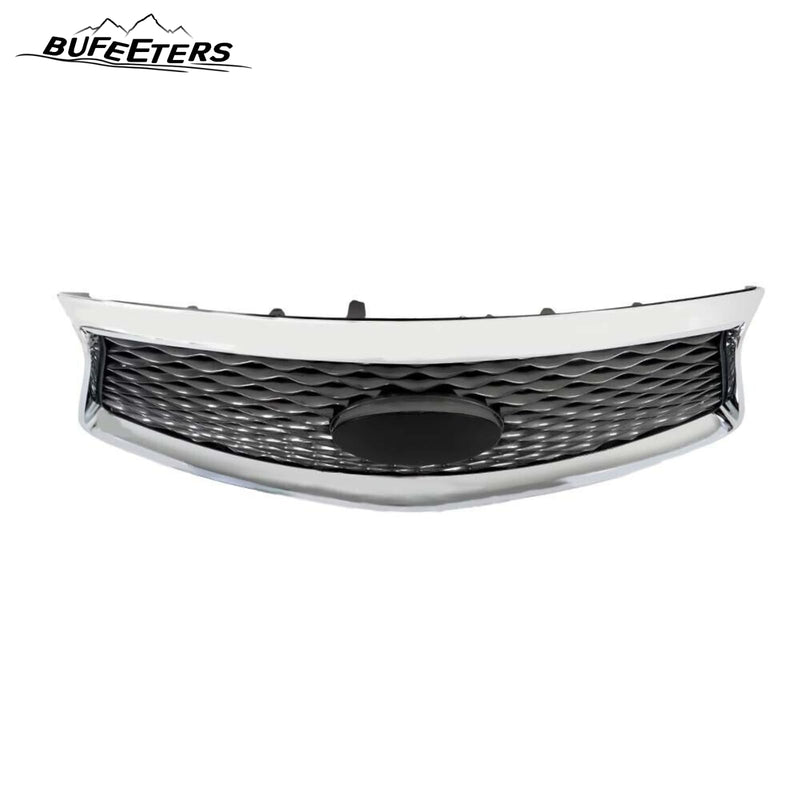 BUFEETERS  Front Bumper Upper Grille With Camera Hole Fit For 2016 2017 2018 2019 2020 Infiniti QX60,Mesh Style,Chrome&Black