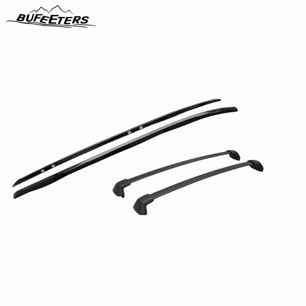 BUFEETERS 4Pcs Roof Rack Cross Bars + Side Rails Luggage Carrier Fit For 2012 2013 2014 2015 2016 Honda CRV CR-V,Factory Style,Black