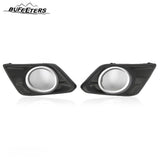 BUFEETERS 5PCS Front Upper and Lower Grille and Fog Light Kit Set Fit For 2014 2015 2016 Nissan Rogue,Honeycomb Style,Chrome&Black