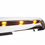BUFEETERS  Front Upper Grille Hood Scoop Chrome w/ led Lights Lamp Fit For Toyota Tundra 2014 2015 2016 2017 2018 2019 2020 2021,Silver