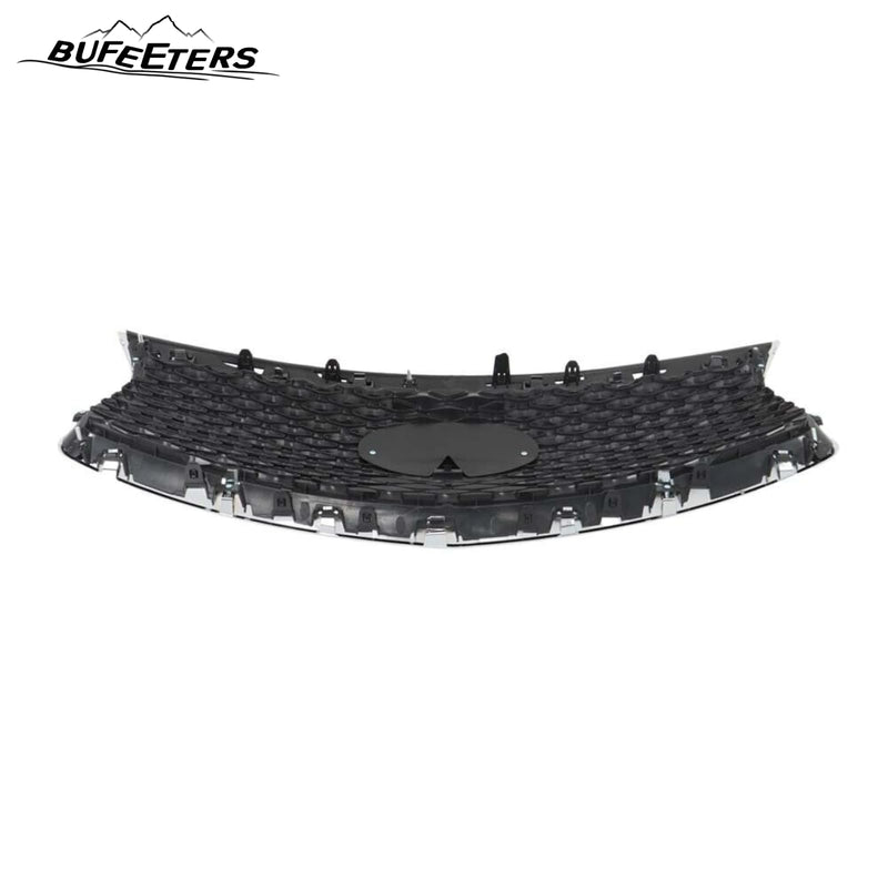 BUFEETERS  Front Bumper Upper Grille With Camera Hole Fit For 2016 2017 2018 2019 2020 Infiniti QX60,Mesh Style,Chrome&Black