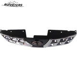 BUFEETERS Front Bumper Upper Grille Fit For 2011 2012 2013 Nissan Rogue 2014 2015 Rogue Select,Factory Style,Chrome Shell With Black Insert