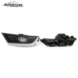 BUFEETERS  Front Bumper Grille Headlight Trim Fog Light Set Fit For 2017 2018 2019 Honda CRV CR-V,Mesh Style,Chrome&Black&Silver