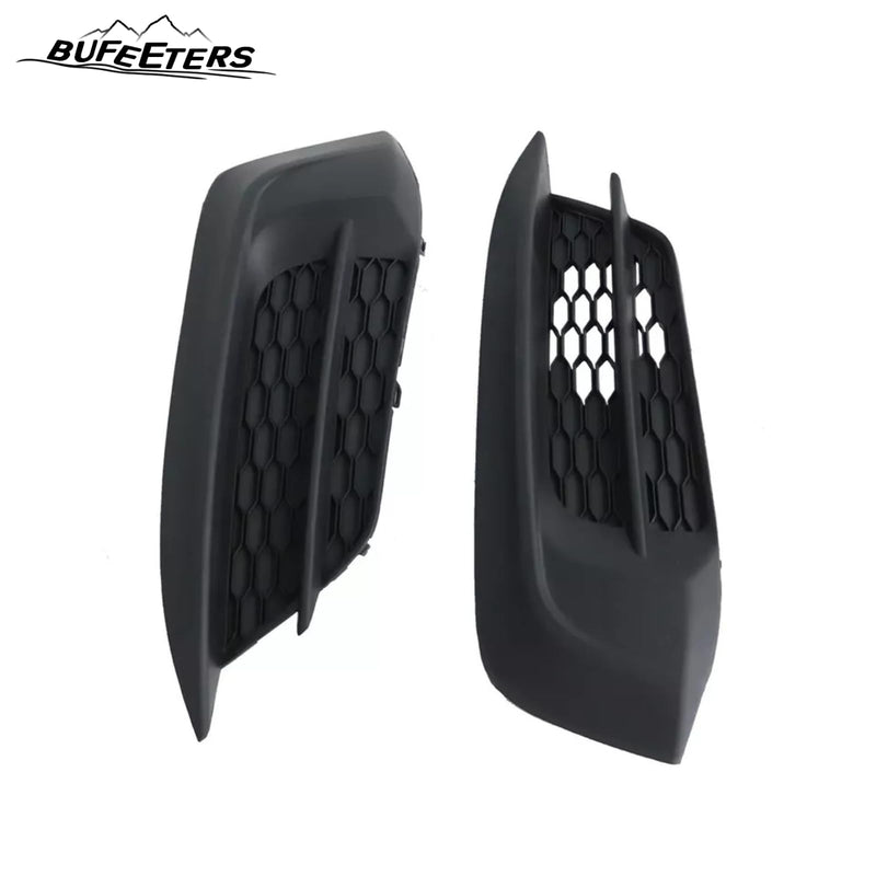BUFEETERS  6PCS Front Bumper Upper Lower Grille w/ Fog Light Covers Fit For 2016 2017 2018 Honda Civic Sedan,Factory Style,Chrome&Black
