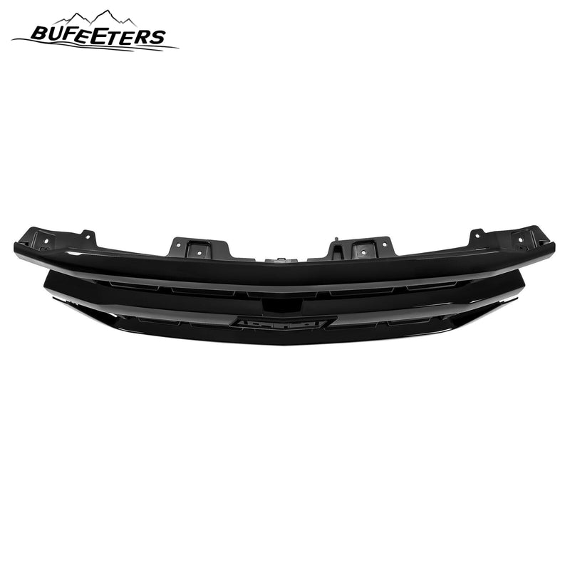 BUFEETERS  Front Upper Grille Fit For 2016 2017 2018 2019 Chevy Silverado 1500,Honeycomb Style,Gloss Black