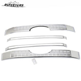 BUFEETERS Chrome Front Bumper Guard Insert Mesh Grille Body Kit Fit For 2017 2018 2019 F-250 F-350 F-450 F-550 Super Duty,Platinum Style