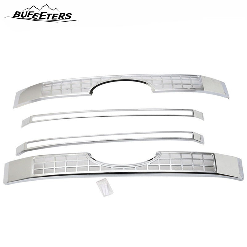 BUFEETERS Chrome Front Bumper Guard Insert Mesh Grille Body Kit Fit For 2017 2018 2019 F-250 F-350 F-450 F-550 Super Duty,Platinum Style