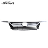 BUFEETERS Front Bumper Upper Grille W/Chrome Headlight Eyelid Molding Fit For 2018 2019 2020 2021 Honda Odyssey,Mesh Style,Chrome&Matte Black