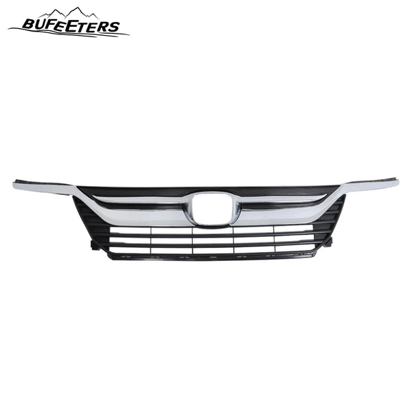BUFEETERS Front Bumper Upper Grille W/Chrome Headlight Eyelid Molding Fit For 2018 2019 2020 2021 Honda Odyssey,Mesh Style,Chrome&Matte Black