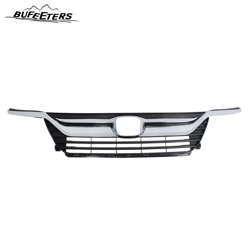 BUFEETERS Front Bumper Upper Grille W/Chrome Headlight Eyelid Molding Fit For 2018 2019 2020 2021 Honda Odyssey,Mesh Style,Chrome&Matte Black
