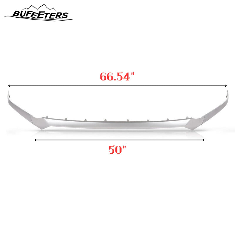 BUFEETERS   3PCS Front Bumper Grille Molding Hood Trim Fit For 2019 2020 Hyundai Santa Fe,Silver