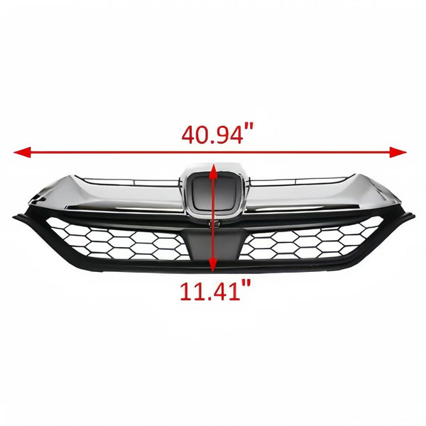 BUFEETERS Front Upper Chrome Grille+LED DRL Fog Lights Fit For 2017 2018 2019 Honda CRV CR-V