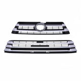 BUFEETERS   Front Grille Bumper Upper Lower Fit For 2017 2018 2019 Toyota Highlander,Black+Silver