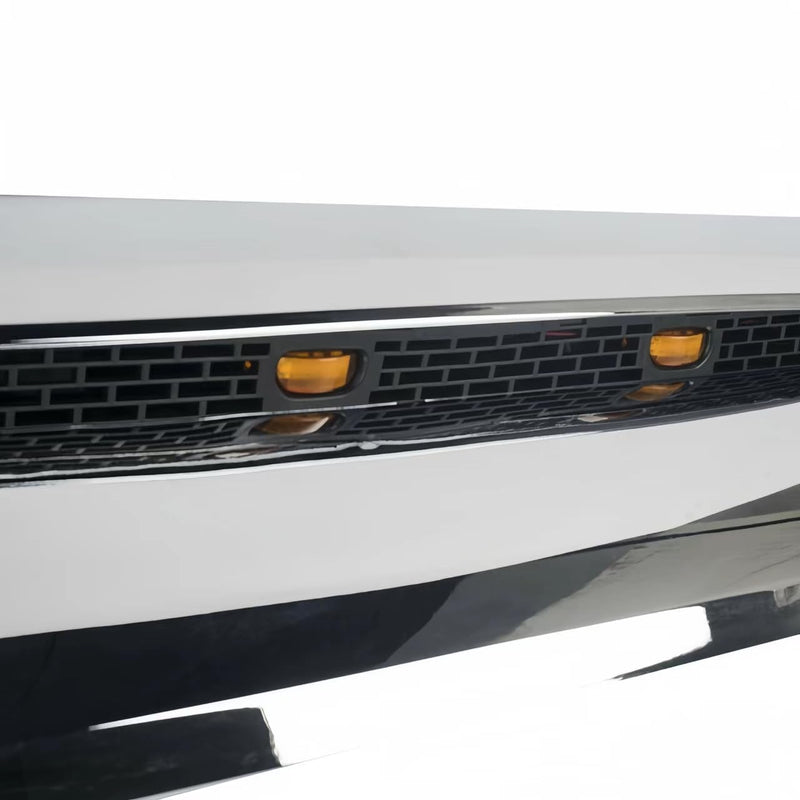 BUFEETERS  Front Upper Grille Hood Scoop Chrome w/ led Lights Lamp Fit For Toyota Tundra 2014 2015 2016 2017 2018 2019 2020 2021,Silver