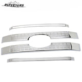 BUFEETERS Chrome Front Bumper Guard Insert Mesh Grille Body Kit Fit For 2017 2018 2019 F-250 F-350 F-450 F-550 Super Duty,Platinum Style