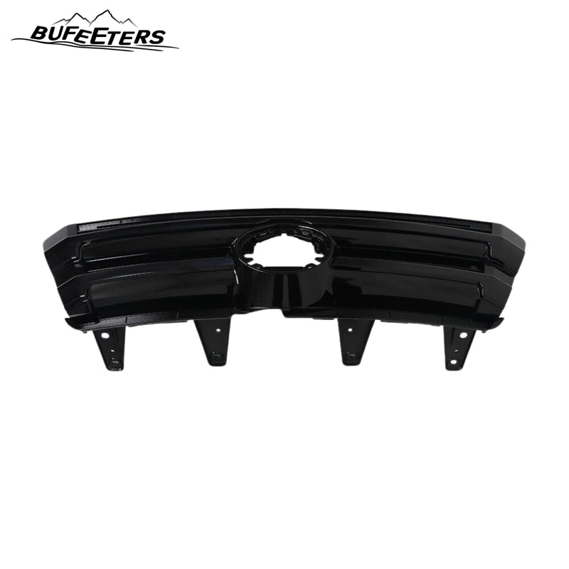 BUFEETERS Front Upper and Lower Grille w/O Camera Hole Fit For 2017 2018 2019 Toyota Highlander,Factory Style,Gloss Black