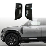 Glossy Black Side Fender Vent Wing Cover Fit For 2020-2024 Land Rover Defender 90/110