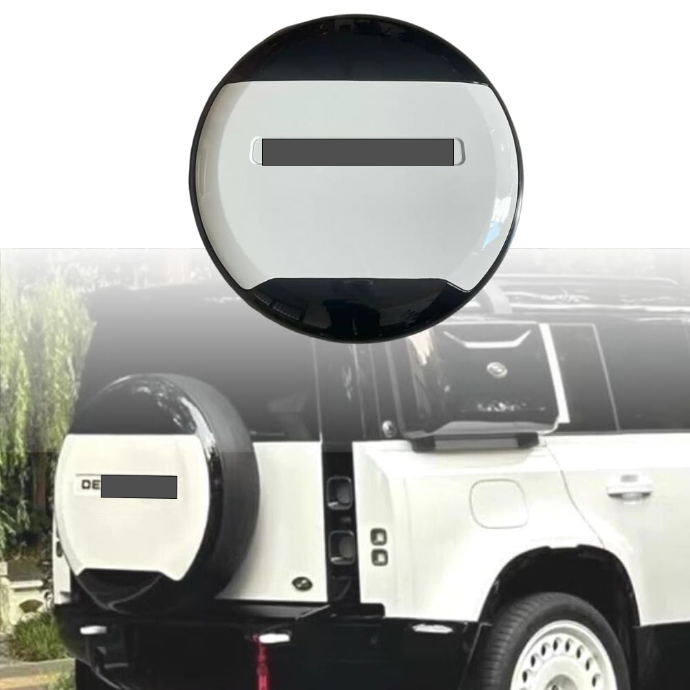 BUFEETERS Rear Spare Tire Cover Fit For 2020 2021 2022 2023 2024 2025 Land Rover Defender 90/110/130 L663 L851,Fuji White&Gloss Black&Black Letters