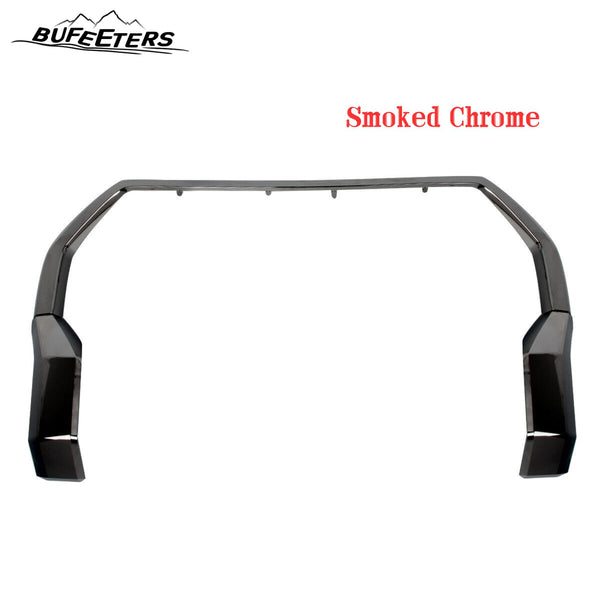 BUFEETERS Front Bumper Grille Trim Molding Fit For 2022 2023 2024 Toyota Tundra,Trim Style,Smoked Chrome