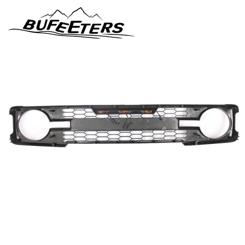 BUFEETERS  Front Bumper Upper Grille Fit For 2021 2022 2023 Ford Bronco,Raptr Style,Matte Black,Lights Amber