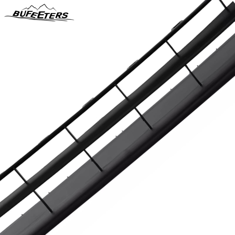 BUFEETERS  6PCS Front Bumper Upper Lower Grille w/ Fog Light Covers Fit For 2016 2017 2018 Honda Civic Sedan,Factory Style,Chrome&Black