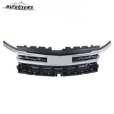 BUFEETERS Front Bumper Upper Grille Fit For 2022 2023 2024 Chevy Silverado 1500,Horizontal Billet Style,Chrome&Black