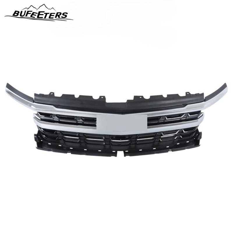 BUFEETERS Front Bumper Upper Grille Fit For 2022 2023 2024 Chevy Silverado 1500,Horizontal Billet Style,Chrome&Black