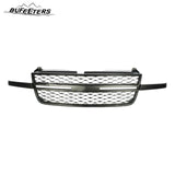 BUFEETERS Front Buper Upper Grille  Fit For 2005 2006 2007 Chevy Silverado 1500 2500HD 3500,Honeycomb Style,Matte Black