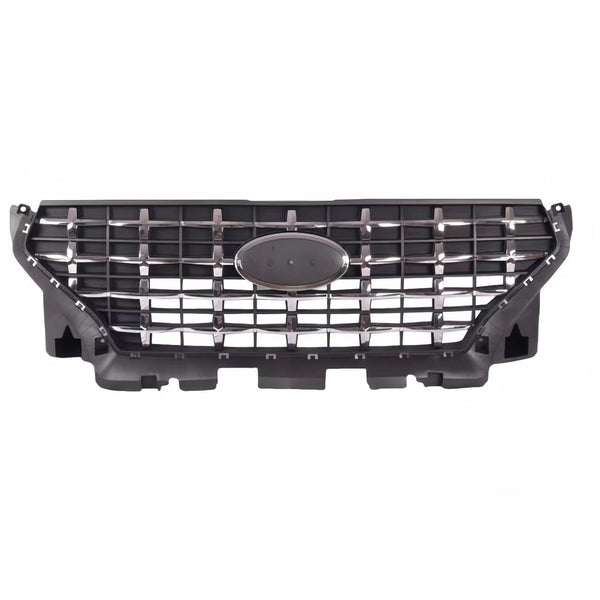 BUFEETERS  Front Bumper Upper Radiator Grille W/Chrome Trim  Fit For 2020 2021 2022 2023 Hyundai Venue,Factory Style,Black&Chrome