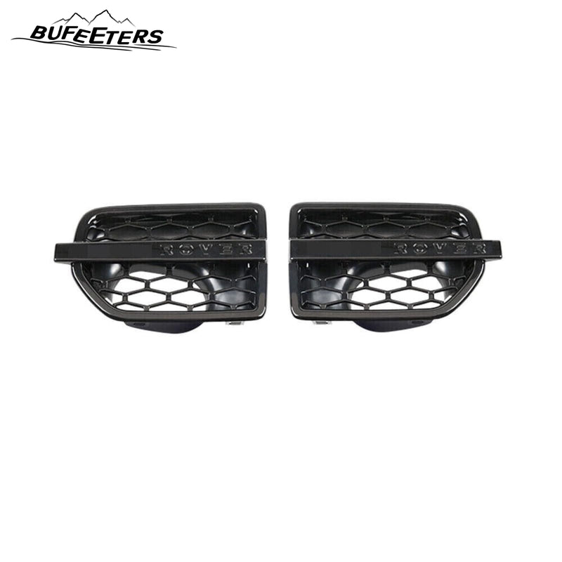 BUFEETERS 3Pcs Front Side Grille Vent Mesh Bar Trim Fit For 2014 2015 2016 Discovery 4 LR4,Mesh Style,Full Gloss Black