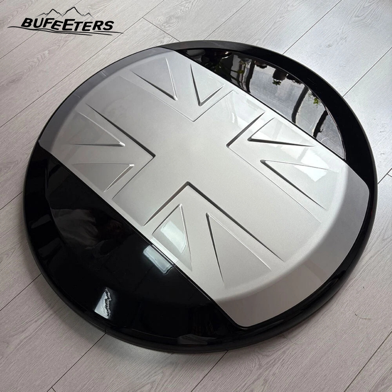 BUFEETERS Rear Spare Tire Cover Fit For 2020 2021 2022 2023 2024 2025 Land Rover Defender 90/110/130 Wheel Cover,Eiger Grey&Gloss Black