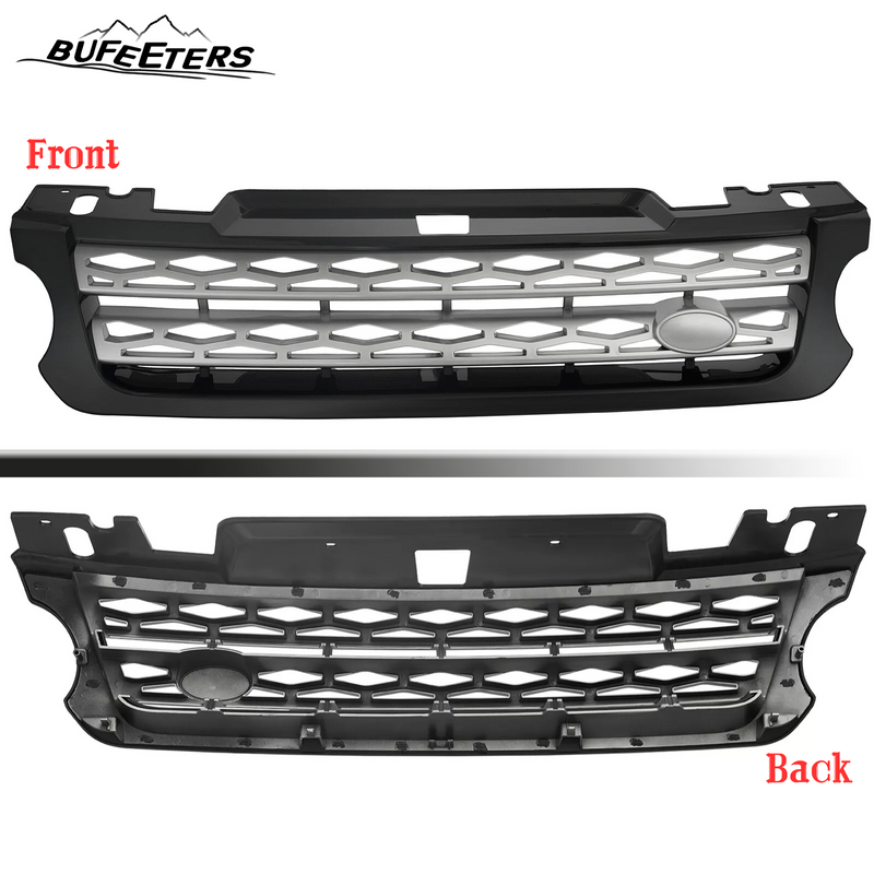 BUFEETERS  Front Grille Air Side Vent Set Fit For 2014 2015 2016 2017 Land Rover Range Rover Sport,Mesh Style,Nickel Plated
