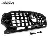 BUFEETERS Front Bumper Upper Grille Fit For 2020 2021 2022 2023 Benz H247 GLA35 GLA45 AMG Deluxe,GTR Style,Gloss Black