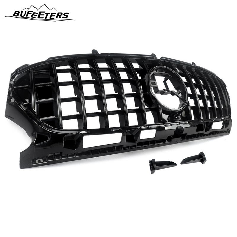 BUFEETERS Front Bumper Upper Grille Fit For 2020 2021 2022 2023 Benz H247 GLA35 GLA45 AMG Deluxe,GTR Style,Gloss Black