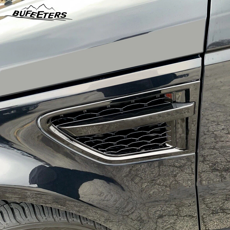 BUFEETERS  Front Grille Air Side Vent Set Fit For 2010 2011 2012 2013 Land Rover Range Rover Sport L320,Honeycomb Style,Gloss Black
