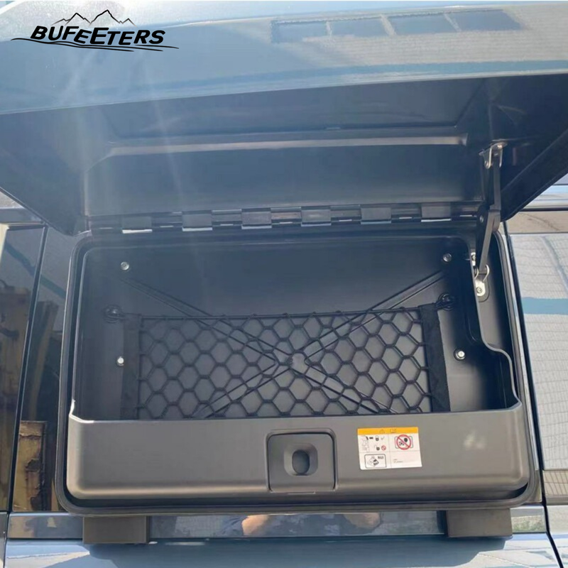 BUFEETERS Exterior Side Mounted Gear Box Carrier Luggage Fit For 2020 2021 2022 2023 2024 Land Rover Defender 90 110 130,Black with UK Flag Logo