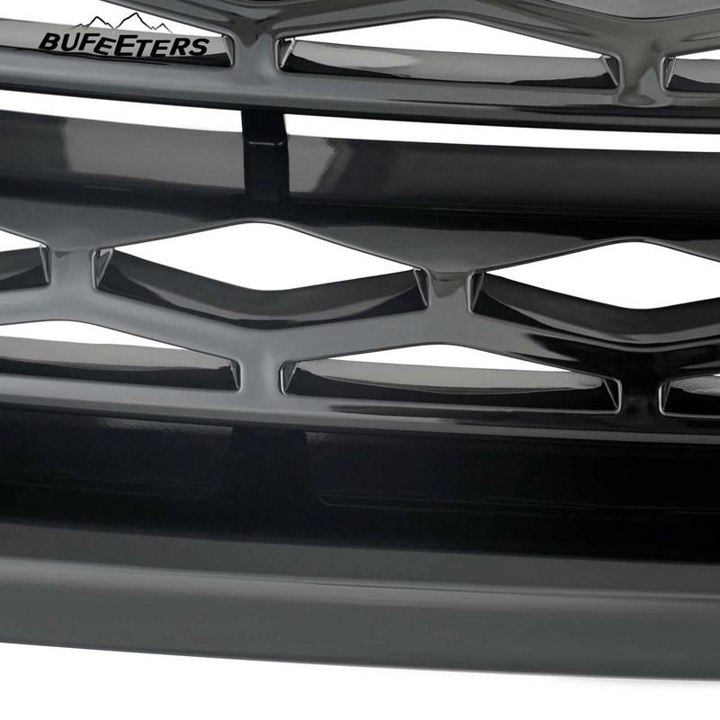 BUFEETERS  Front Grille Air Side Vent Set Fit For 2014 2015 2016 2017 Range Rover Sport,Mesh Style,Gloss Black