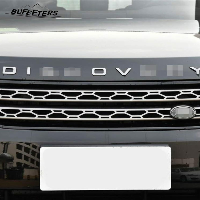 BUFEETERS Front Grille Mesh Grill Vent Trim Fit For 2017 2018 2019 2020 Land Rover Discovery L462,Mesh Style,Black&Silver
