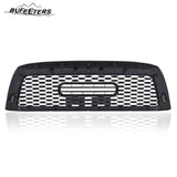 BUFEETERS Front Bumper Upper Grille w/LED Lights Fit For 2010 2011 2012 2013 2014 2015 2016 2017 2018 Toyota Sequoia,Mesh Style,Matte Black