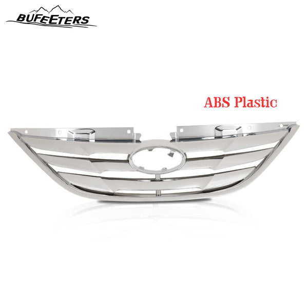 BUFEETERS     Front Bumper Upper Grille Assembly Chrome Fit For 2011 2012 2013 Hyundai Sonata