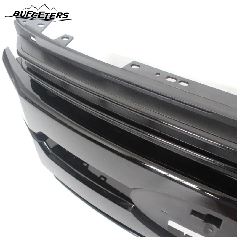 BUFEETERS Front Bumper Upper Grille Fit For 2017 2018 2019 F-250 F-350 F-450 F-550 Super Duty,Lariat Style,Gloss Black