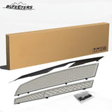 BUFEETERS  Front Bumper Stainless Chrome Dual Mesh Grille Fit For 2008 2009 2010 2011 2012 2013 Cadillac CTS/2011 2012 2013 CTS Coupe,Mesh Style
