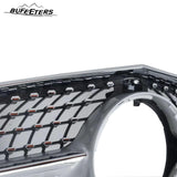 BUFEETERS  Front Bumper Upper Grille W/o Camera Hole Fit For 2014 2015 2016 2017 Mercedes Benz W207 E-CLASS Coupe Facelift,Diamond Style,Silver