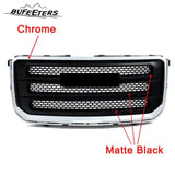 BUFEETERS Front Bumper Upper Chrome Grille Fit For 2013 2014 2015 2016 GMC Acadia SLT,Mesh Style,Chrome& Matte Black